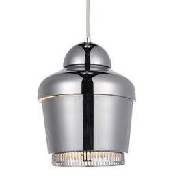 Lampada a sospensione moderna 1 luce in metallo nero bianco oro argento