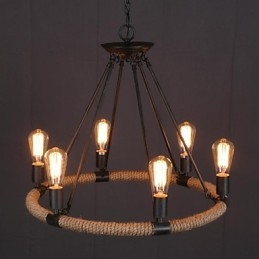 Lampada a sospensione in metallo dipinto stile country mini