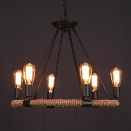 Lampada a sospensione in metallo dipinto stile country mini