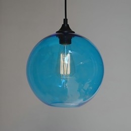 Lampada a sospensione in vetro stile tamburo lanterna vintage rustico classico
