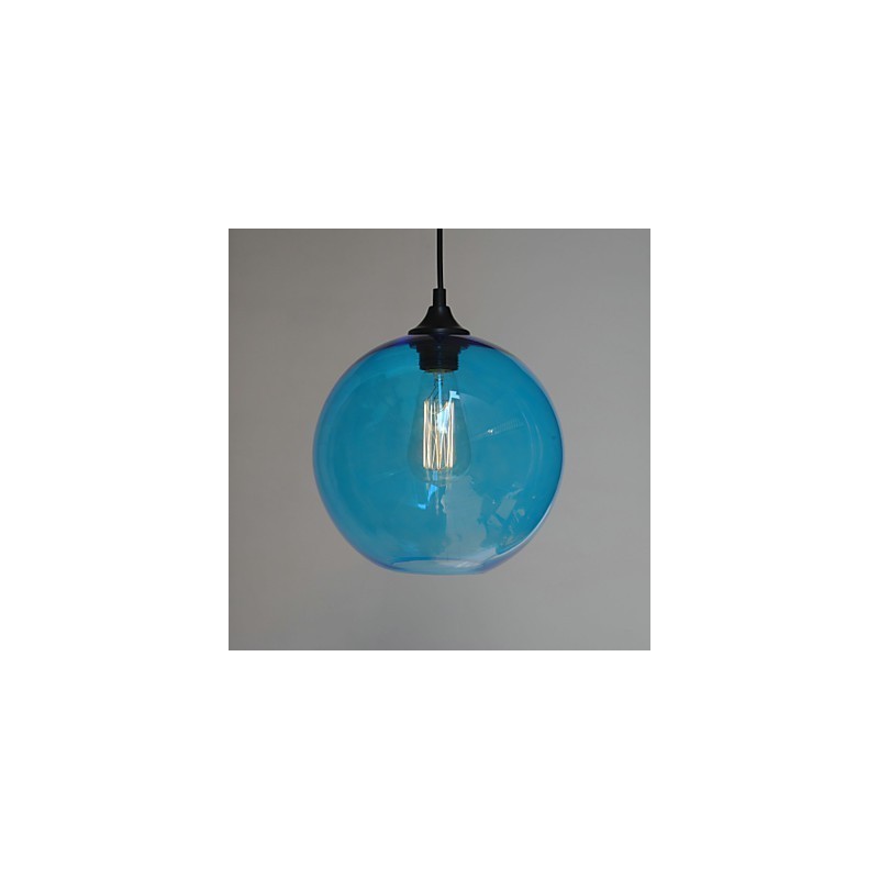 Lampada a sospensione in vetro stile tamburo lanterna vintage rustico classico