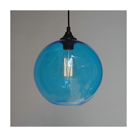 Lampada a sospensione in vetro stile tamburo lanterna vintage rustico classico