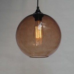 Lampada a sospensione in vetro stile tamburo lanterna vintage rustico classico