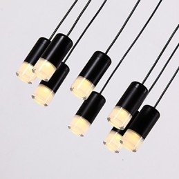 Lampada a sospensione geometrica LED 9 luci nera con cavo regolabile