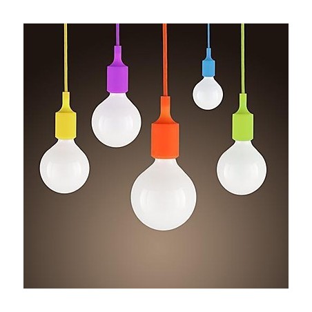 Lampada a sospensione mini 1 luce moderna minimalista in silicone colori caramella