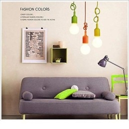 Lampada a sospensione mini 1 luce moderna minimalista in silicone colori caramella