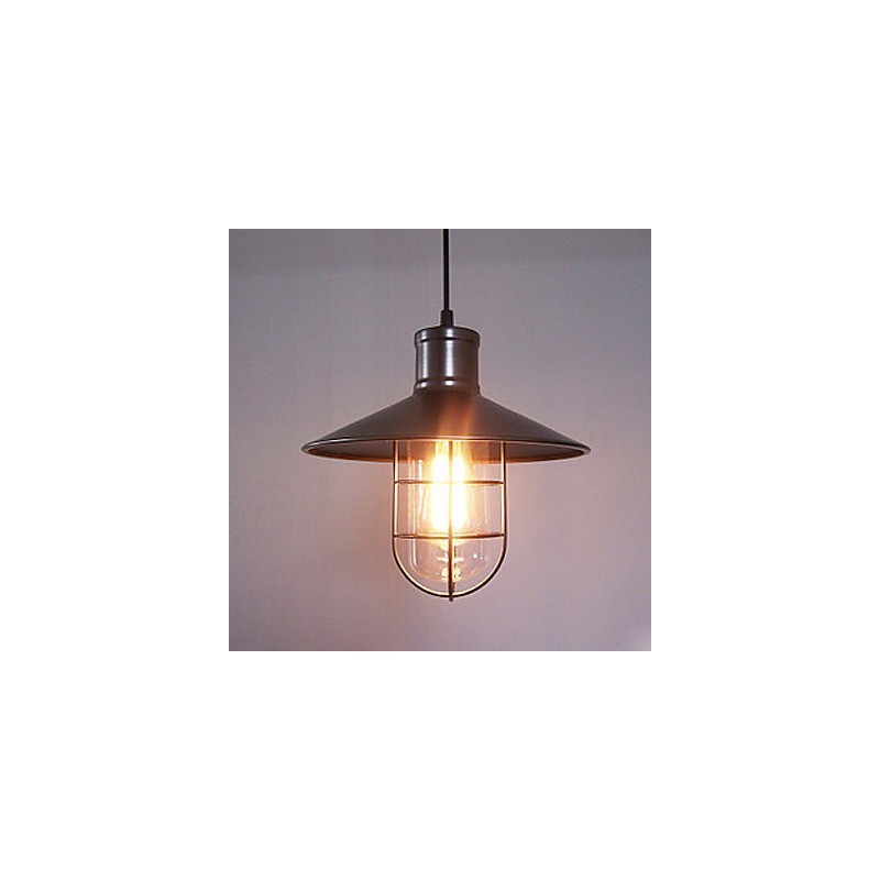Lampada a sospensione vintage mini retrò in vetro nero E26/E27
