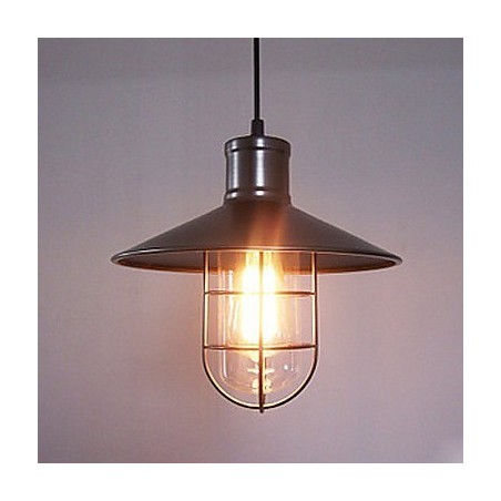 Lampada a sospensione vintage mini retrò in vetro nero E26/E27