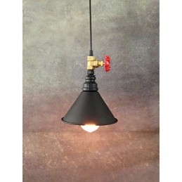 Lampada a sospensione moderna nera in metallo E26/E27 1 luce