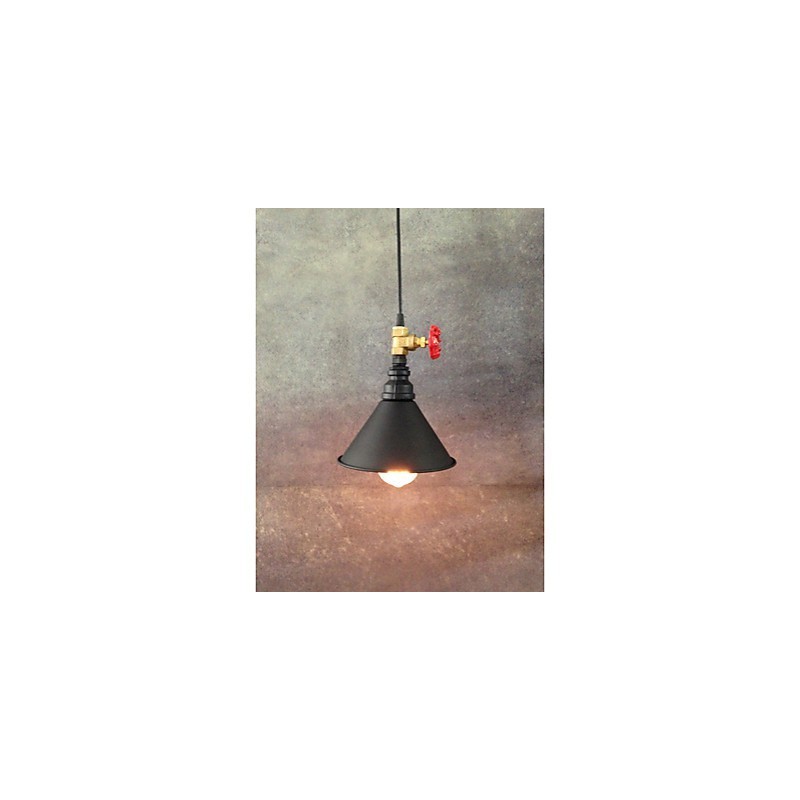 Lampada a sospensione moderna nera in metallo E26/E27 1 luce