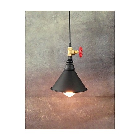Lampada a sospensione moderna nera in metallo E26/E27 1 luce