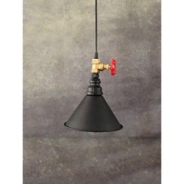 Lampada a sospensione moderna nera in metallo E26/E27 1 luce
