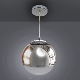 Lampada a sospensione mini globo moderna e contemporanea galvanosteggiata argento