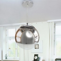 Lampada a sospensione mini globo moderna e contemporanea galvanosteggiata argento
