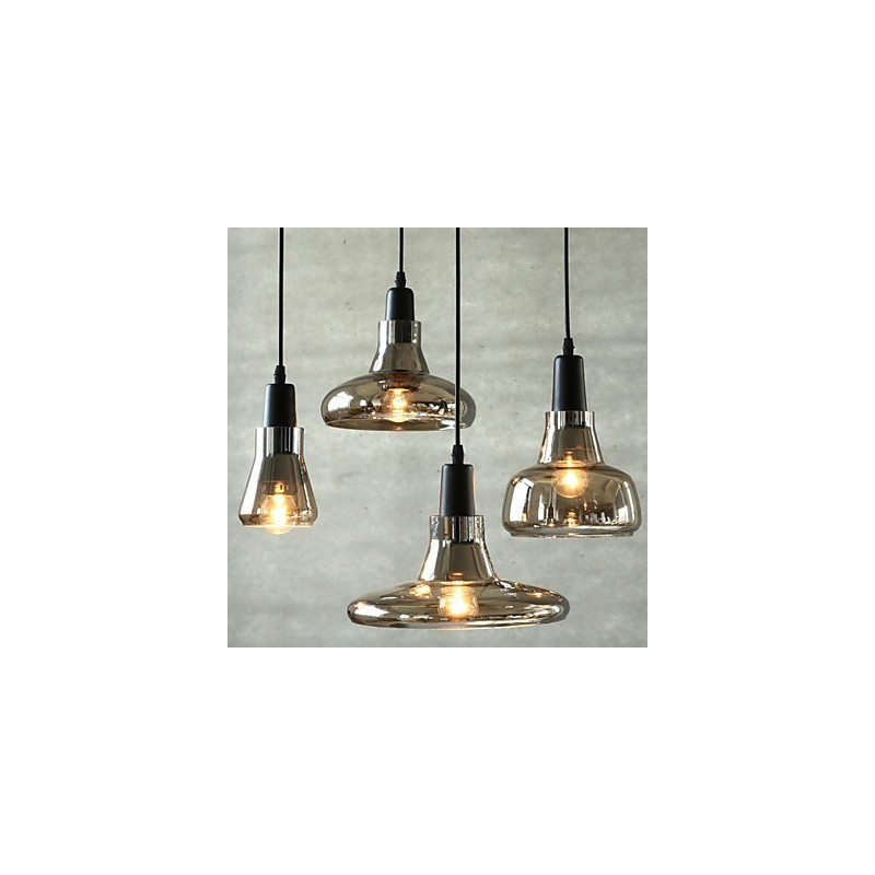 Lampada a sospensione in vetro contemporanea con decorazione in vetro