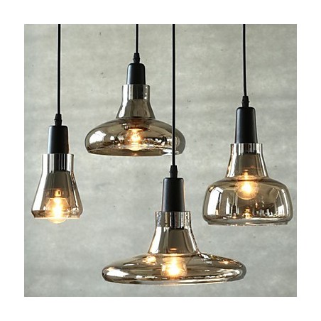 Lampada a sospensione in vetro contemporanea con decorazione in vetro