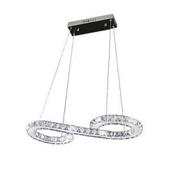 Lampada a sospensione moderna in cristallo argento LED integrato 57 cm