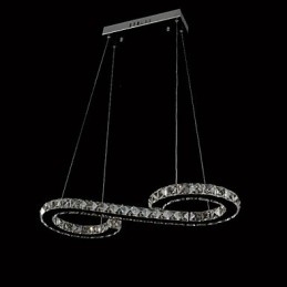 Lampada a sospensione moderna in cristallo argento LED integrato 57 cm