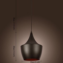 Lampada a sospensione mini retrò moderna nera in metallo