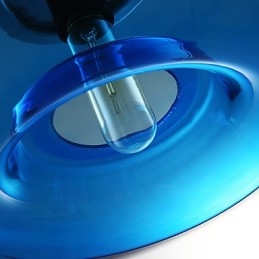 Lampada a sospensione moderna in vetro blu con lampadina inclusa