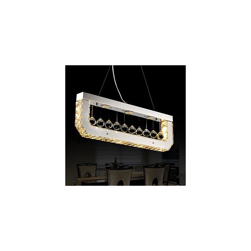 Lampadario a sospensione in cristallo rettangolare Droplight luce gialla