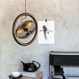 Lampada a sospensione in metallo retrò classica, 3 luci, attacco E26/E27, catena regolabile