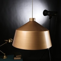 Lampadario a sospensione retrò industriale americano in ottone antico, 1 lampadina E26/E27