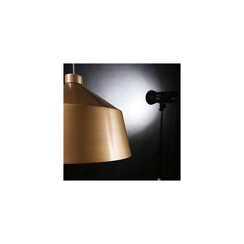 Lampadario a sospensione retrò industriale americano in ottone antico, 1 lampadina E26/E27