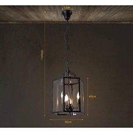 Lampada a sospensione lanterna vintage classica country mini in metallo dipinto