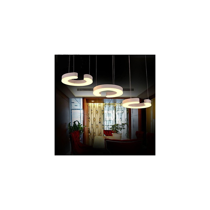 Lampadario a sospensione in acrilico tipo C, 3 luci