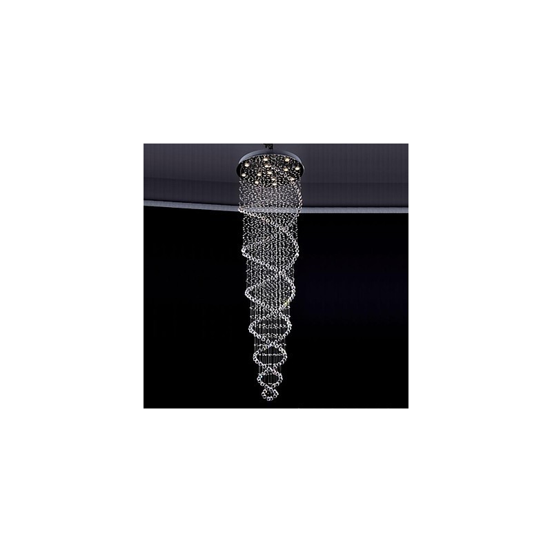 Lampada a sospensione in cristallo e metallo elettroplaccato, 1 lampadina GU10, 80 cm