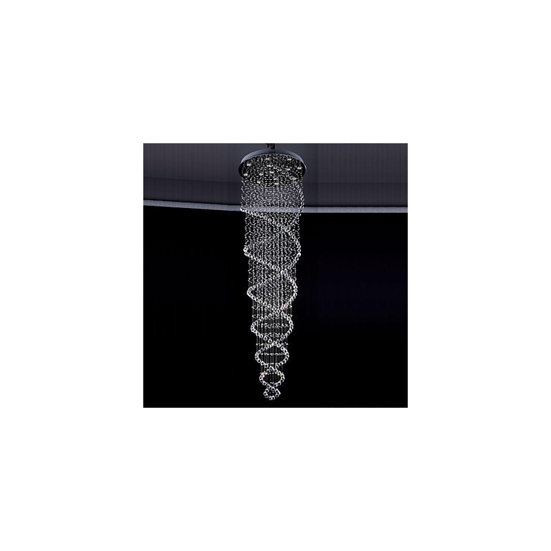 Lampada a sospensione in cristallo e metallo elettroplaccato, 1 lampadina GU10, 80 cm