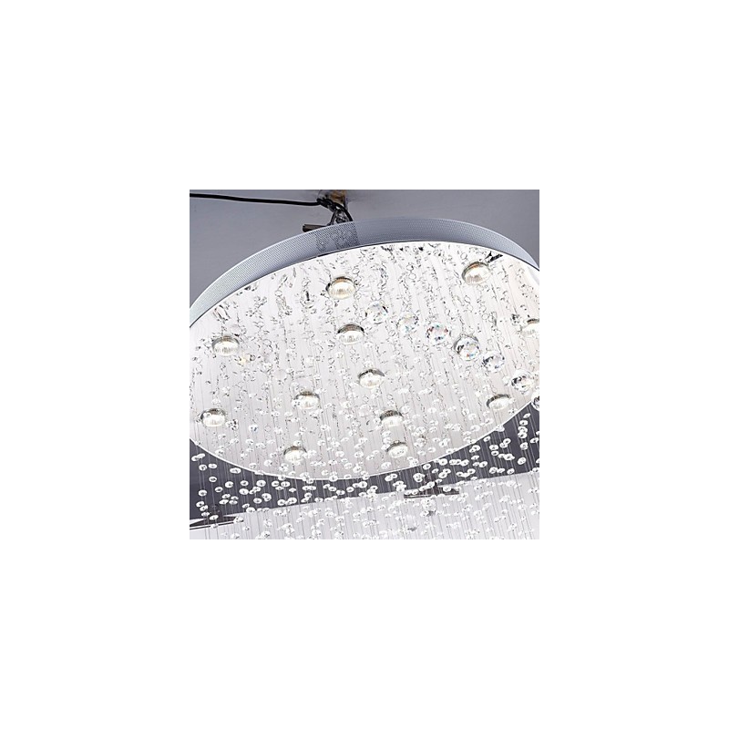 Lampada a sospensione in cristallo e metallo elettroplaccato, 1 lampadina GU10, 80 cm