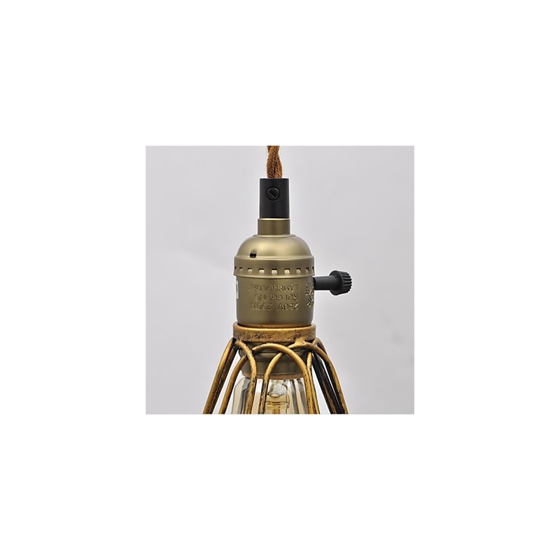 Lampadario a sospensione in ferro stile country americano vintage, 1 luce