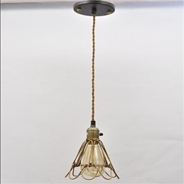 Lampadario a sospensione in ferro stile country americano vintage, 1 luce