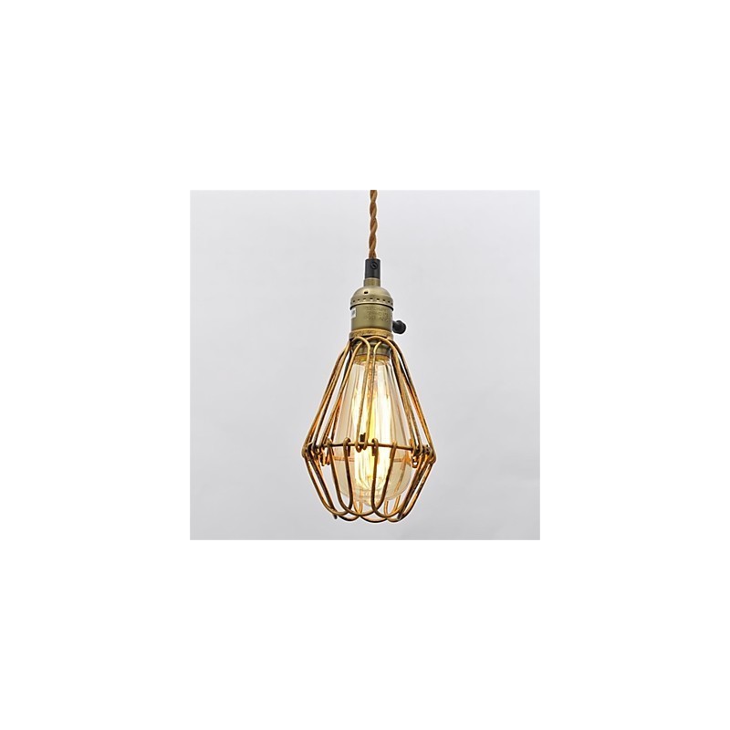 Lampadario a sospensione in ferro stile country americano vintage, 1 luce