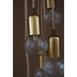 Lampada a sospensione classica rustica retrò in vetro dipinto stile lanterna, globo, tamburo