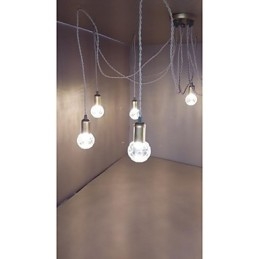 Lampada a sospensione classica rustica retrò in vetro dipinto stile lanterna, globo, tamburo