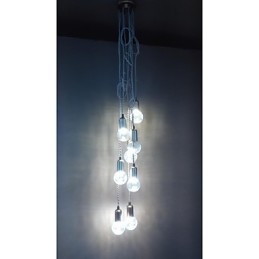 Lampada a sospensione classica rustica retrò in vetro dipinto stile lanterna, globo, tamburo