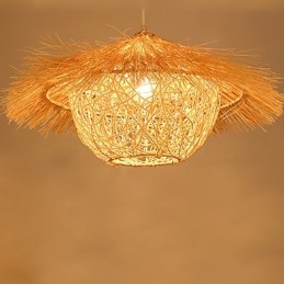 Lampada a sospensione moderna a 1 testa in rattan intrecciato stile rurale Cany