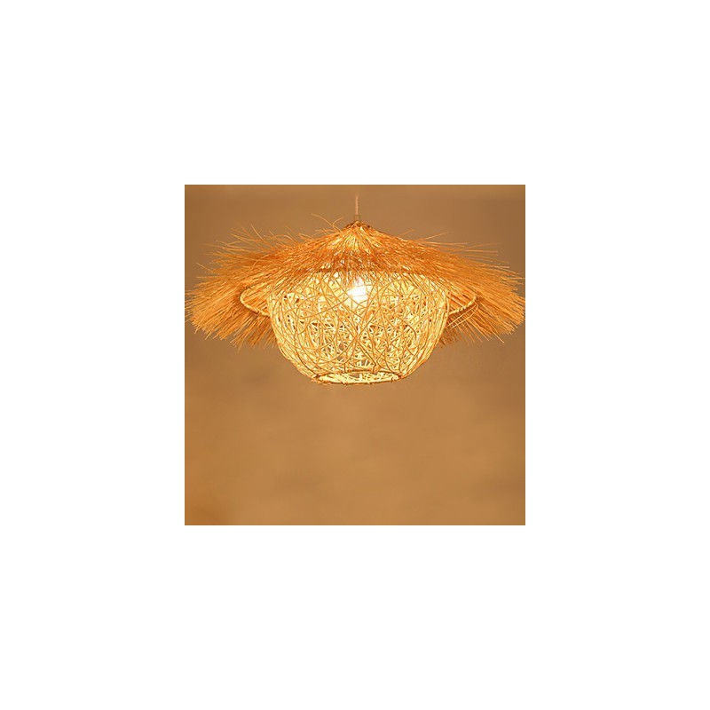 Lampada a sospensione moderna a 1 testa in rattan intrecciato stile rurale Cany