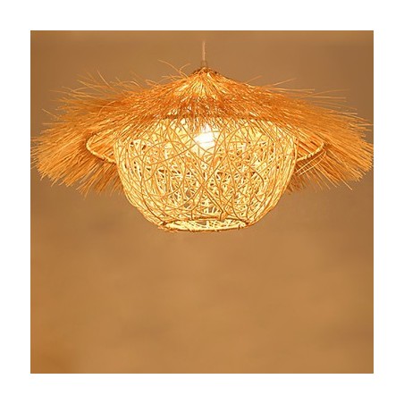 Lampada a sospensione moderna a 1 testa in rattan intrecciato stile rurale Cany