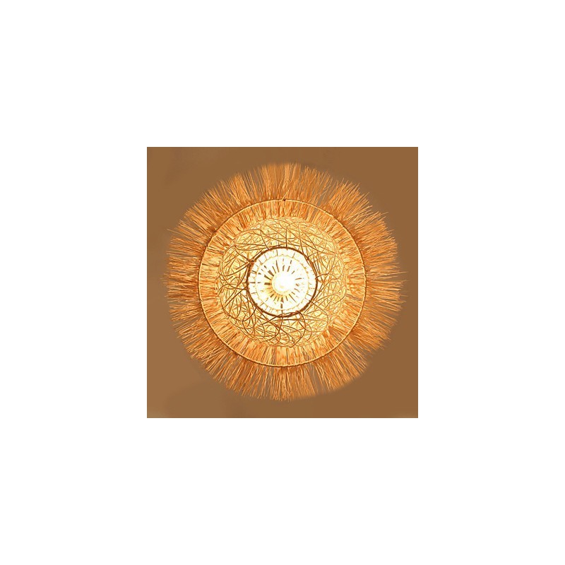 Lampada a sospensione moderna a 1 testa in rattan intrecciato stile rurale Cany