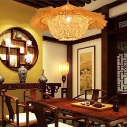Lampada a sospensione moderna a 1 testa in rattan intrecciato stile rurale Cany