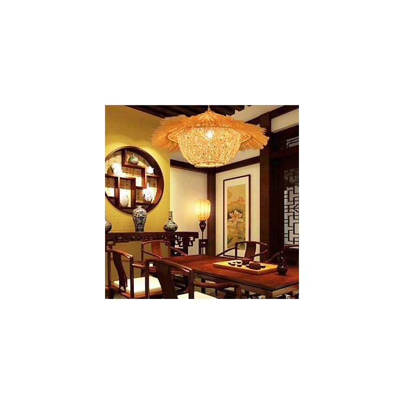 Lampada a sospensione moderna a 1 testa in rattan intrecciato stile rurale Cany