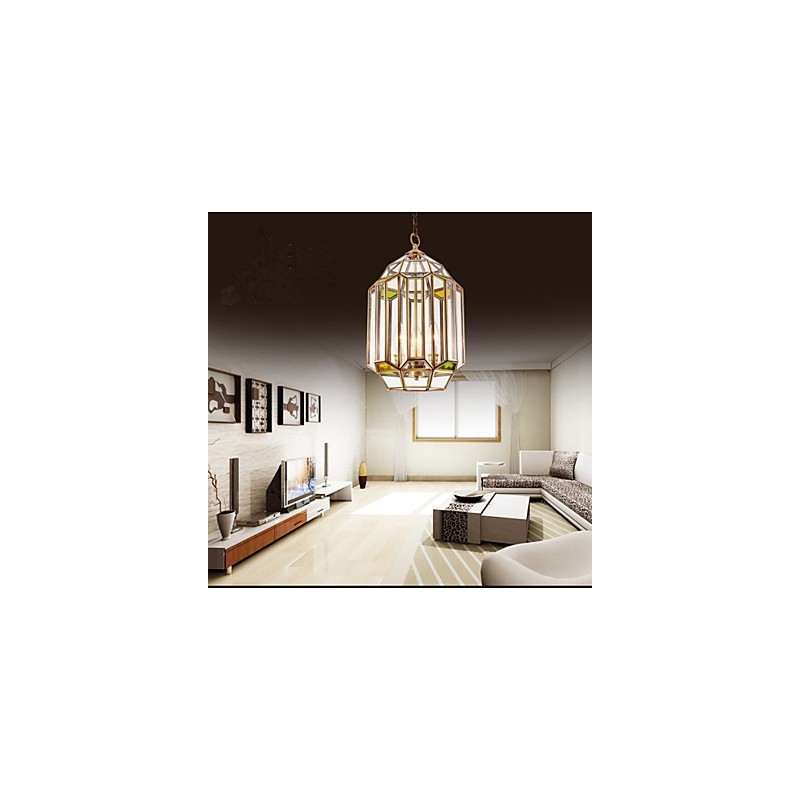 Lampada a sospensione color rame pieno