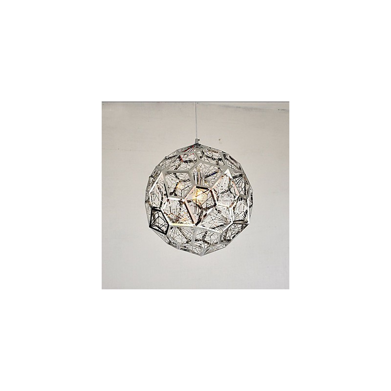 Lampadario a sospensione in metallo argentato stile retrò, 3 lampadine E26/E27