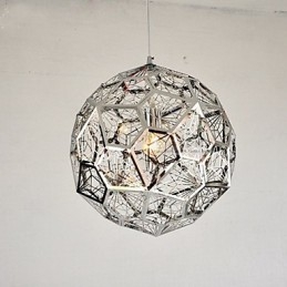 Lampadario a sospensione in metallo argentato stile retrò, 3 lampadine E26/E27