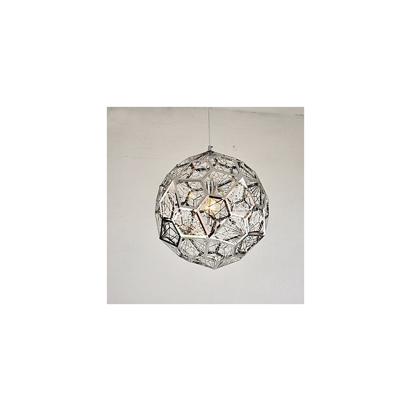 Lampadario a sospensione in metallo argentato stile retrò, 3 lampadine E26/E27
