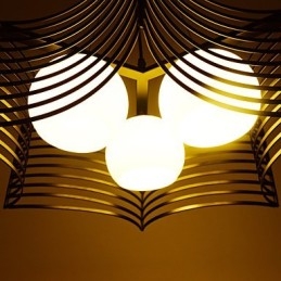 Lampada a sospensione retrò in metallo, 3 luci, catena regolabile, 550 mm